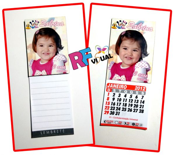 Mini Calendário ou Lembrete Imã 7x5